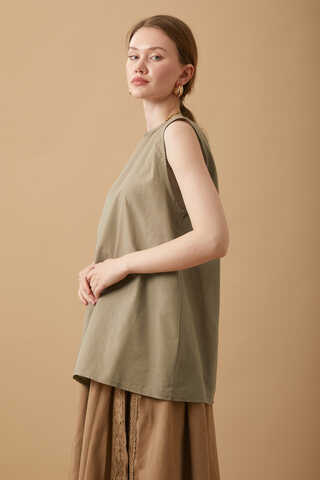 Sleeveless Short Vual Slip Mink - 4