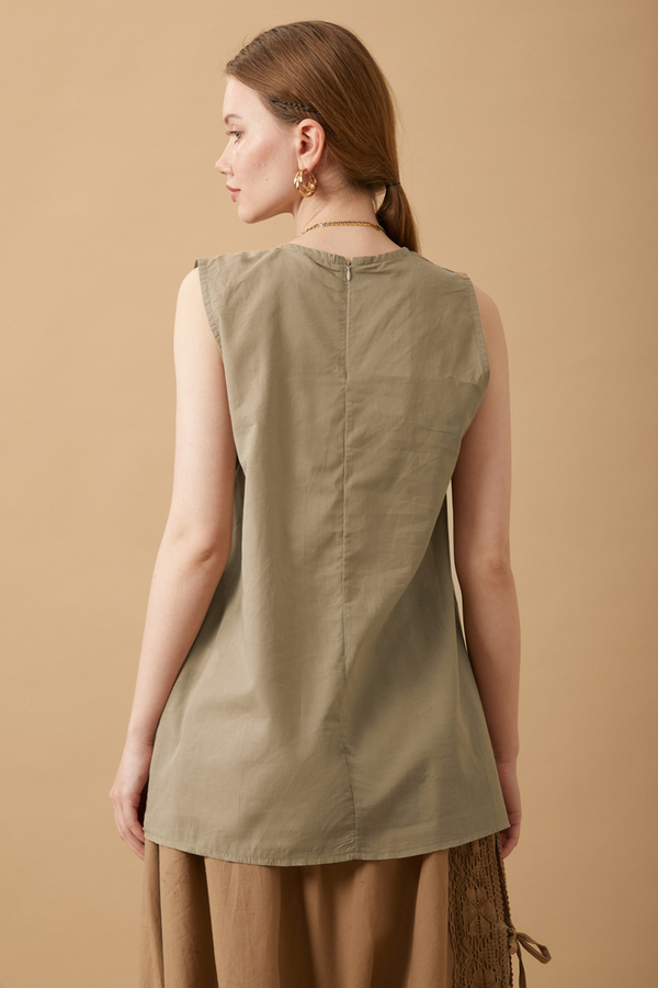 Sleeveless Short Vual Slip Mink - 5