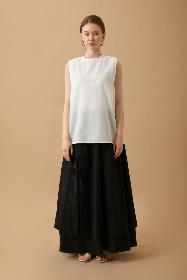 Sleeveless Short Vual Slip White - 1