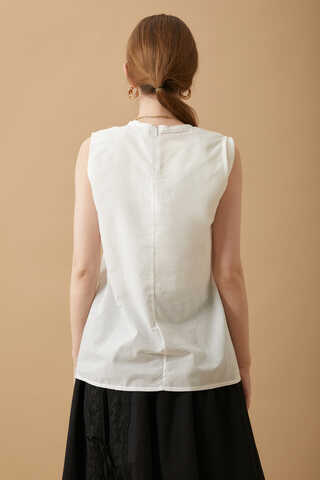 Sleeveless Short Vual Slip White - 5