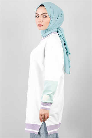 Zulays - Soul Blok Sweat Beyaz Lila