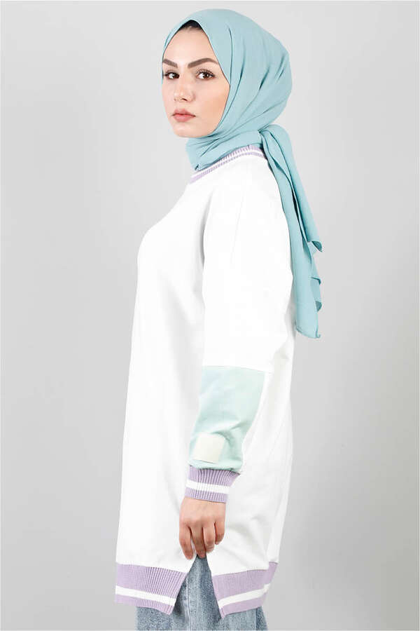Soul Blok Sweat Beyaz Lila