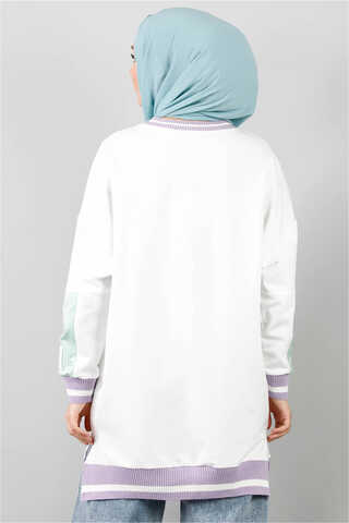 Soul Blok Sweat Beyaz Lila - Thumbnail