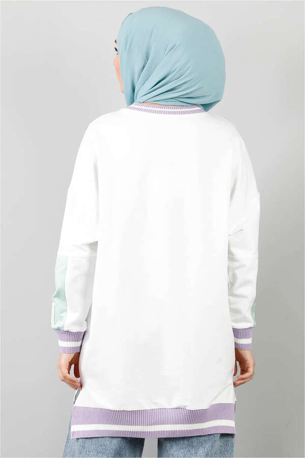 Soul Blok Sweat Beyaz Lila