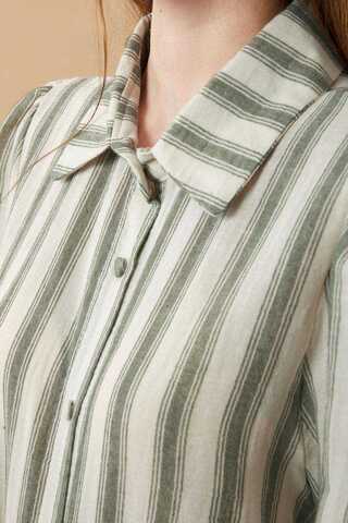Striped Muslin Shirt Khaki - 3