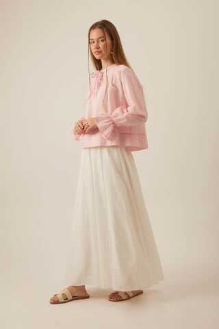 Textured Stripe Blouse Powder Pink - 12