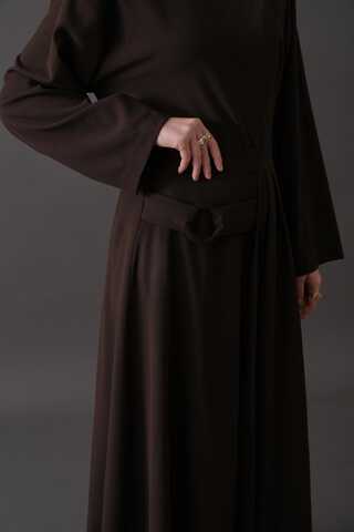 Toka Detaylı Etek Acı Kahve (1)