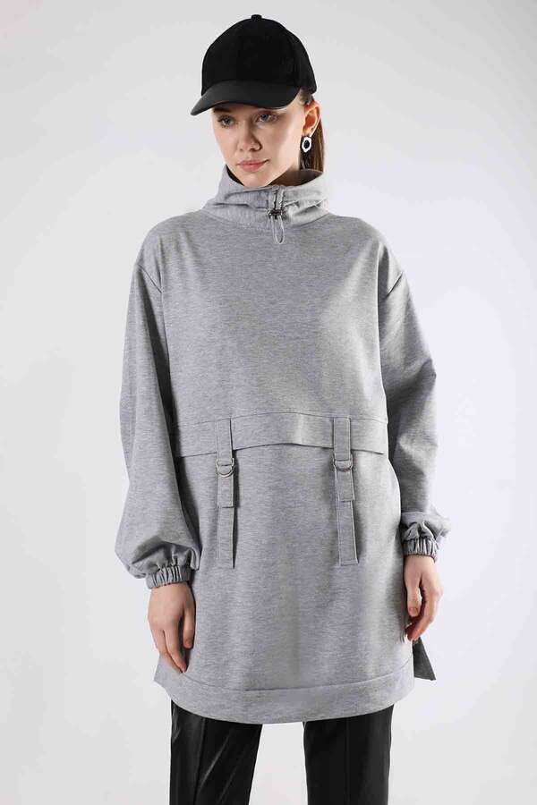 Zulays - Tokalı Sweatshirt Açık Gri