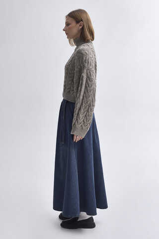 Turtleneck Crop Knit Sweater  Earth Tone - 6