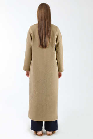 Uzun Oversize Kaşe Kaban Camel - 6