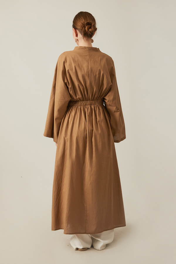 V Neck Abaya Tan - 18
