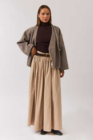 V Yaka Kruvaze Ceket Vizon - 12