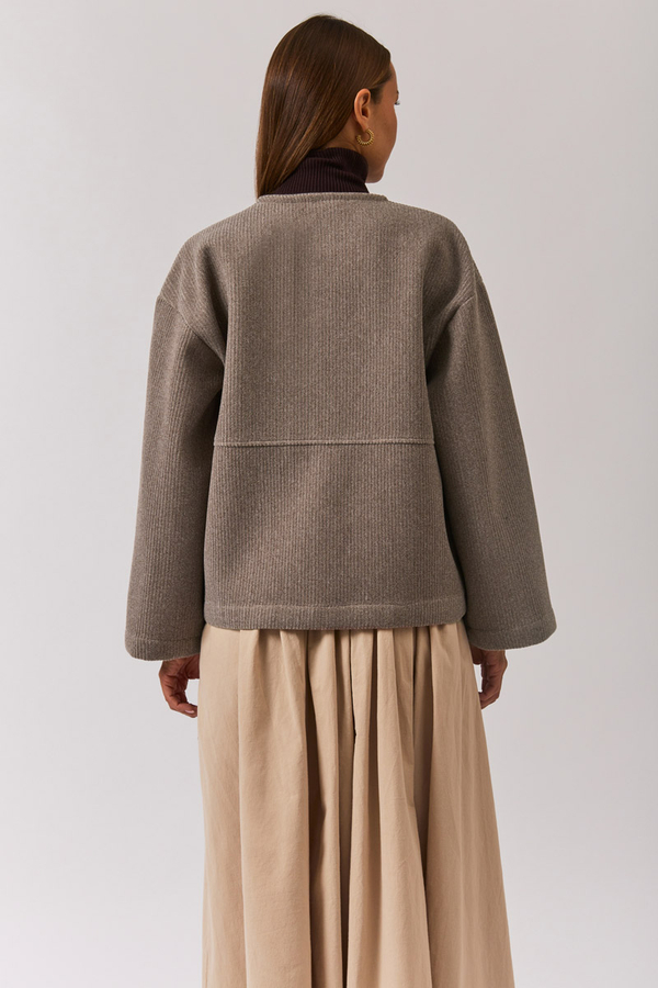 V Yaka Kruvaze Ceket Vizon - 13