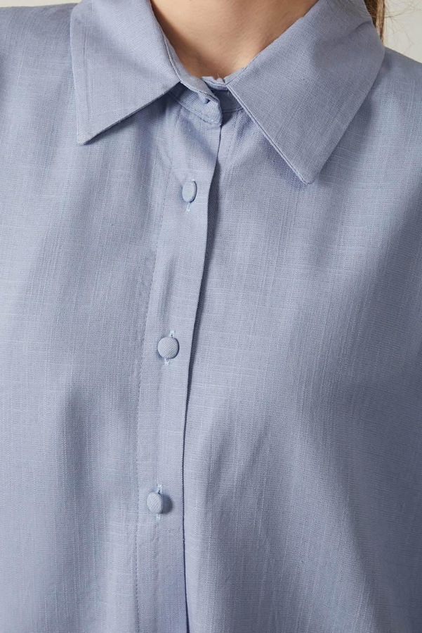 Viscose Linen Shirt Baby Blue - 9
