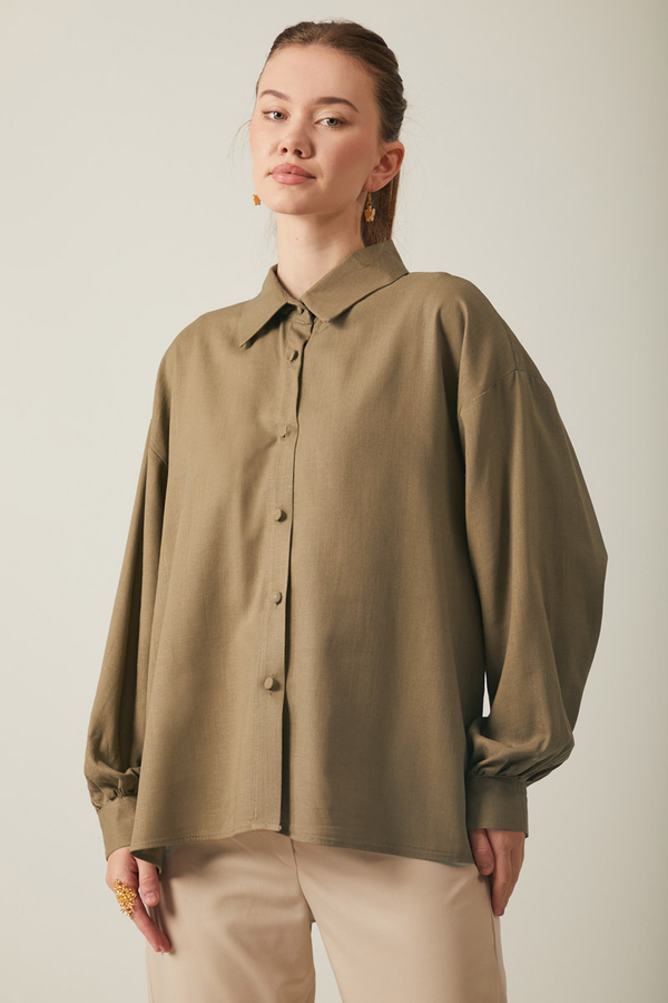 Viscose Linen Shirt Brown - 4