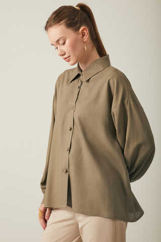 Viscose Linen Shirt Brown - 7