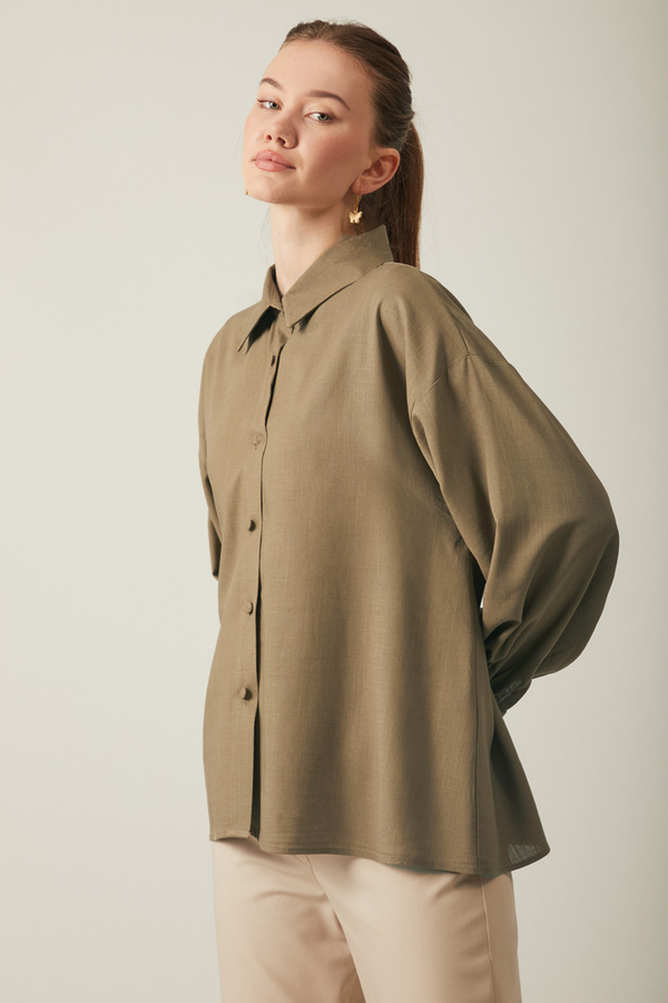 Viscose Linen Shirt Brown - 8