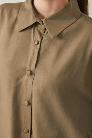 Viscose Linen Shirt Brown - 10