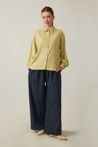 Viscose Linen Shirt Butter Yellow - 10