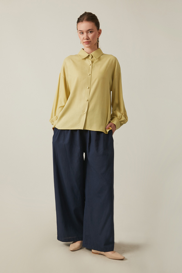 Viscose Linen Shirt Butter Yellow - 10