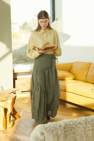 Viscose Linen Shirt Butter Yellow - 4