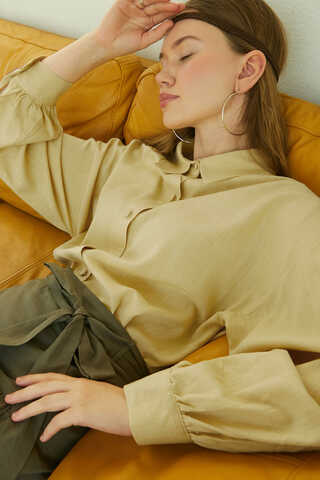 Viskon Keten Gömlek Tereyağı Sarısı - 3