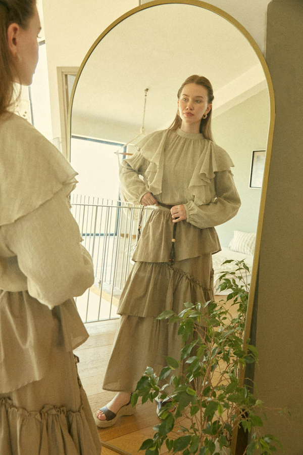 Volanlı Blouse Indigo (1)