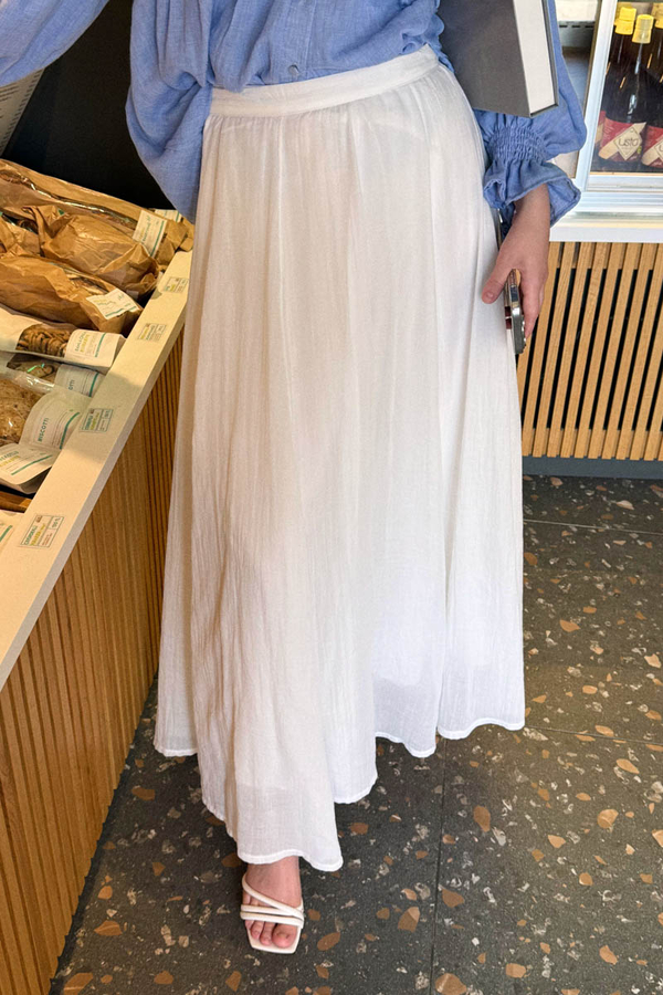 White Relaxed Skirt with Stitch Details (1)